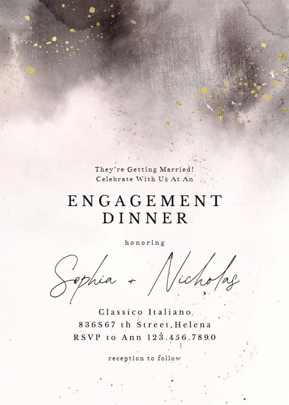 Cold blush - engagement party invitation