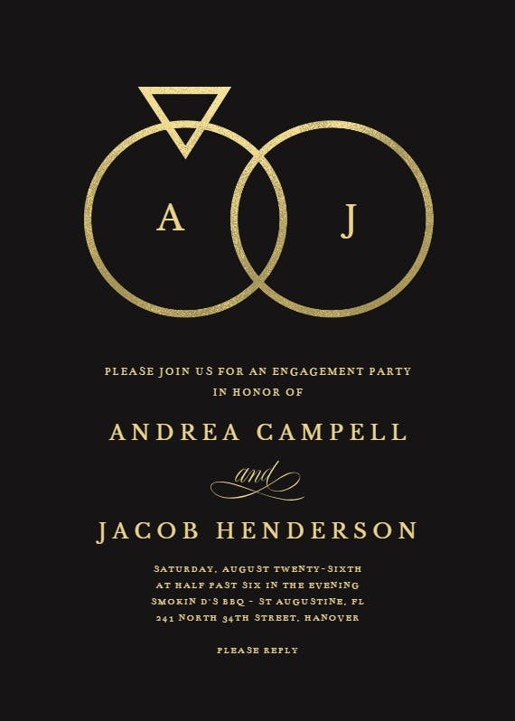 Connected rings - engagement party invitation