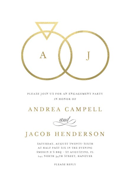Connected rings - engagement party invitation