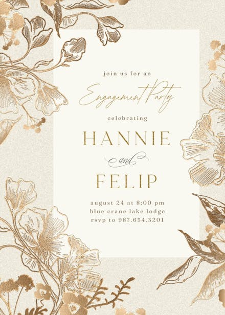 Coppery ink -  invitación para fiesta de compromiso