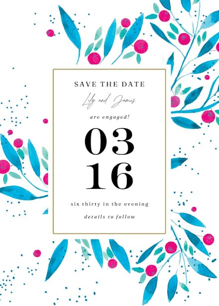 Delicate berries - engagement party invitation