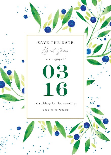 Delicate berries - engagement party invitation