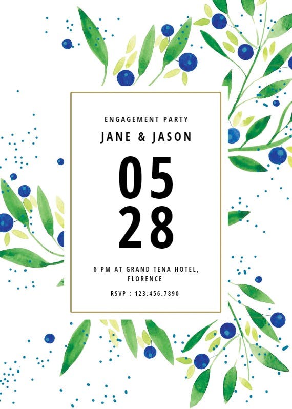Delicate berries - engagement party invitation