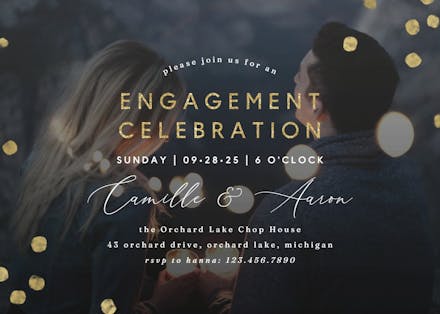 Dotted photo - engagement party invitation