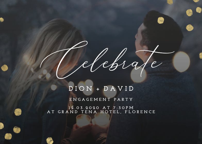 Dotted photo - engagement party invitation