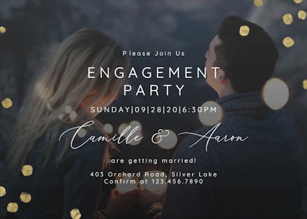 Dotted photo - Engagement Party Invitation