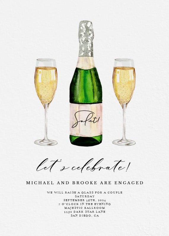 Doubly bubbly - engagement party invitation