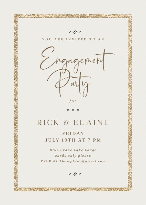 Elegant gold - engagement party invitation