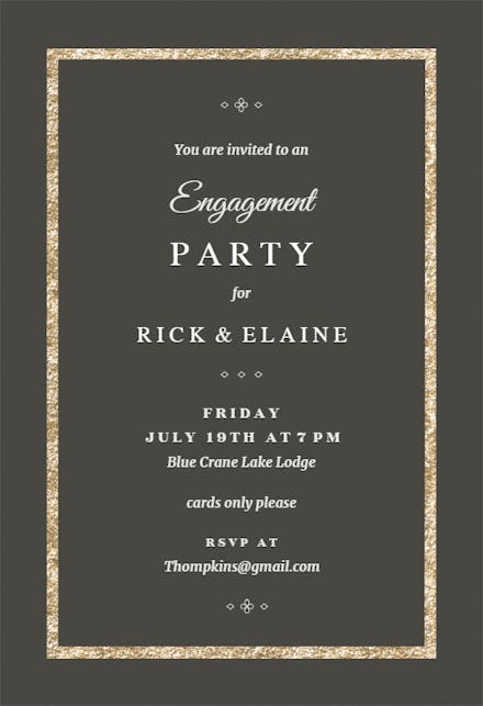 Elegant Gold - Engagement Party Invitation Template (Free) | Greetings ...