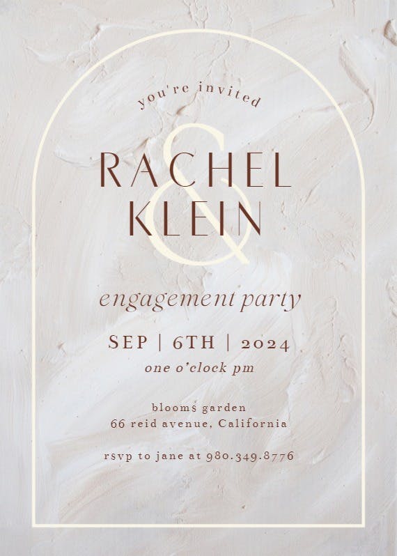 Elegant texture - engagement party invitation
