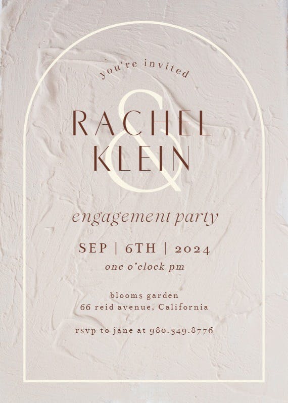 Elegant texture - engagement party invitation