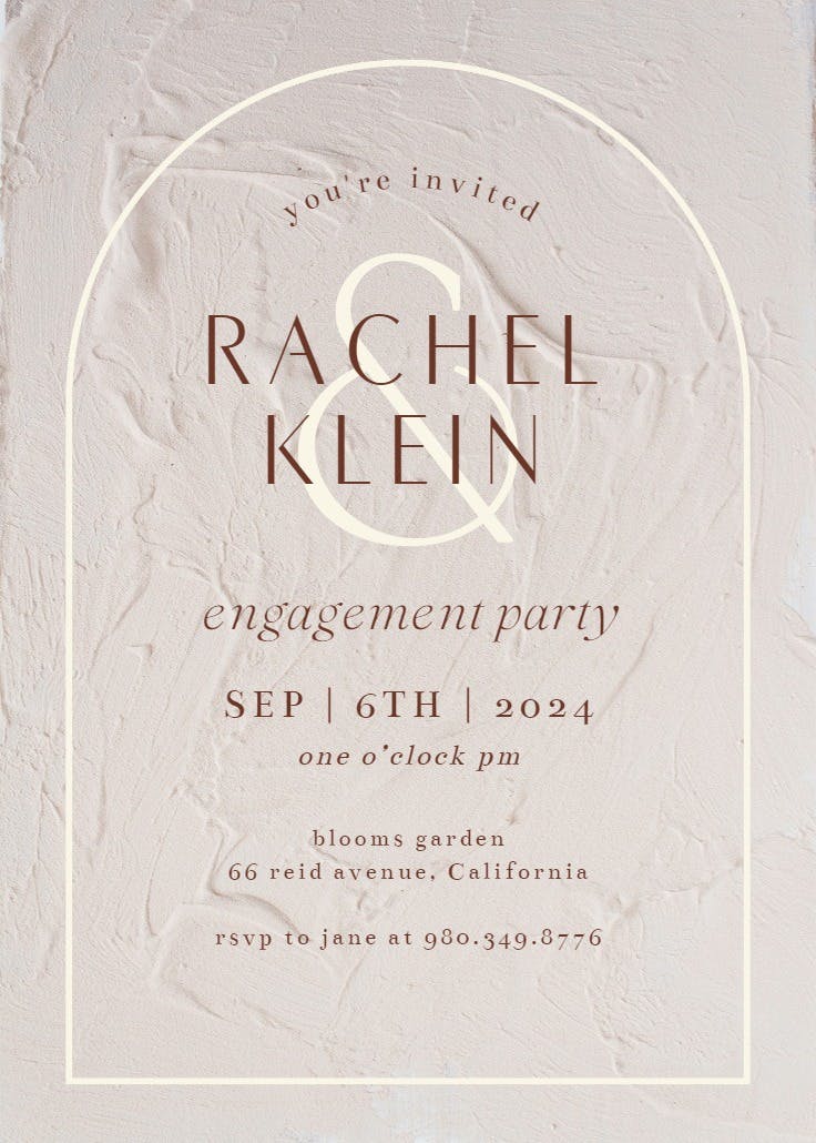 Elegant texture - engagement party invitation