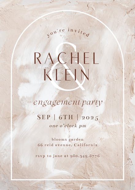 Elegant texture - engagement party invitation