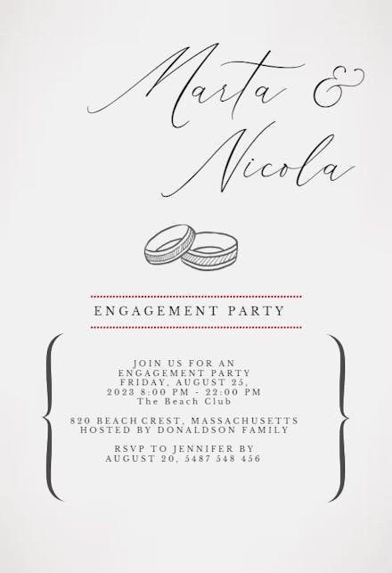 Engagement Rings - Engagement Party Invitation