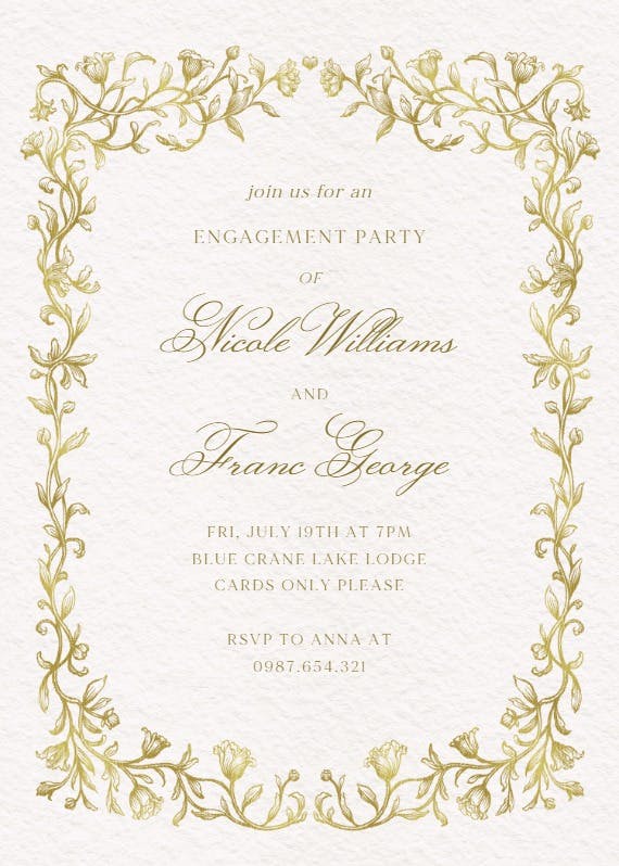 Etched deco - party invitation