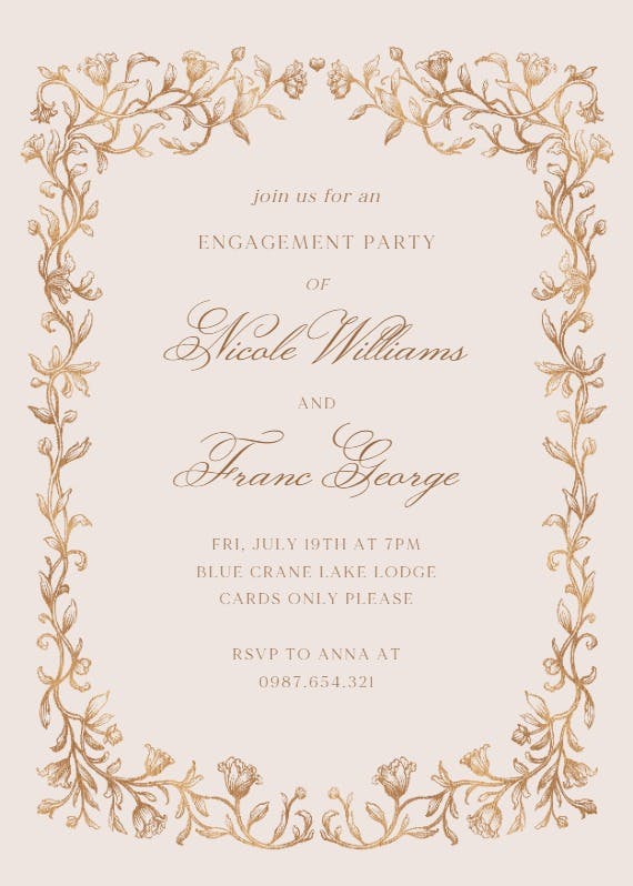 Etched deco - printable party invitation