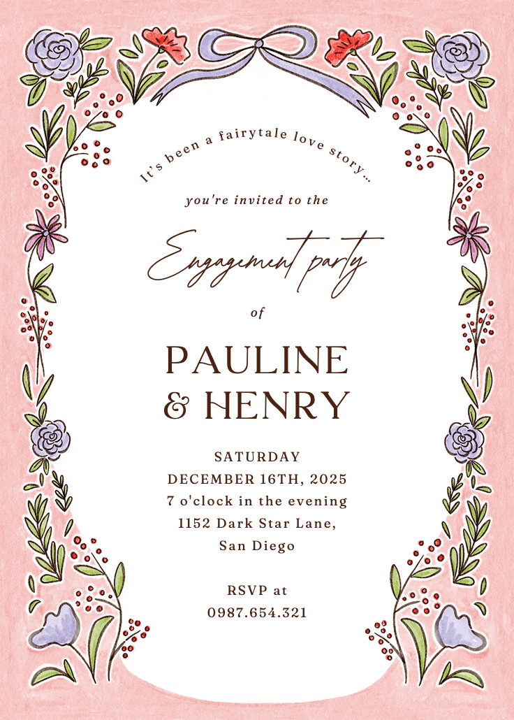 Fairytale love - engagement party invitation