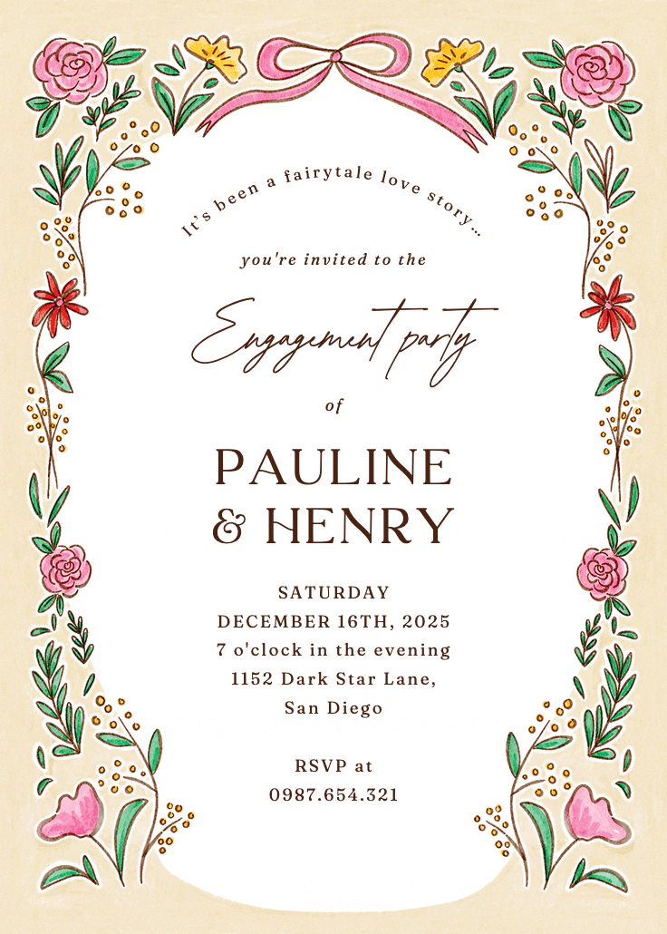 Fairytale love - engagement party invitation