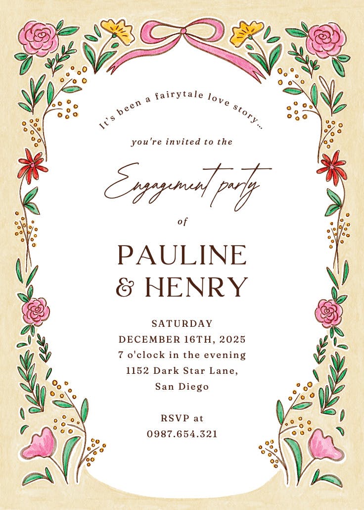 Fairytale love - engagement party invitation