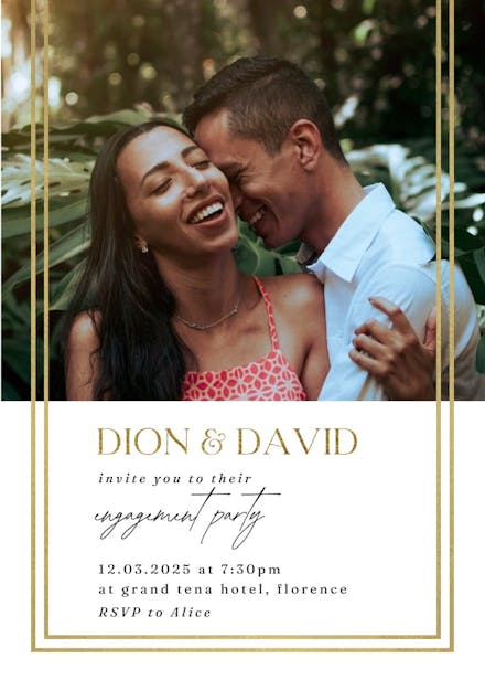 Fancy frame - engagement party invitation