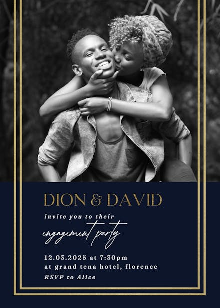 Fancy frame - engagement party invitation