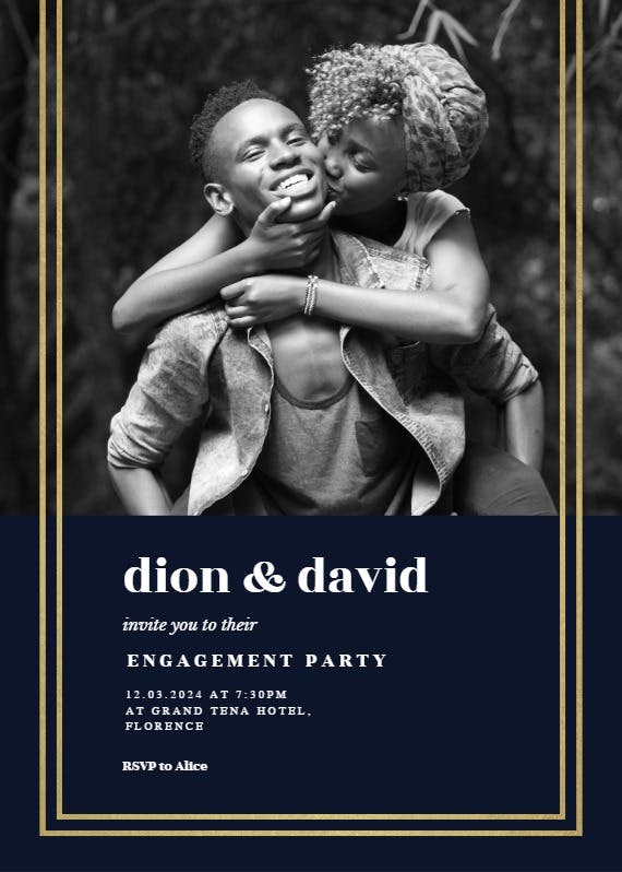 Fancy frame - engagement party invitation