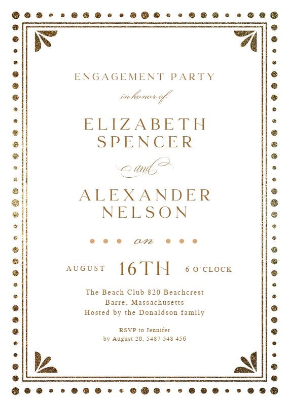 Fancy night - engagement party invitation