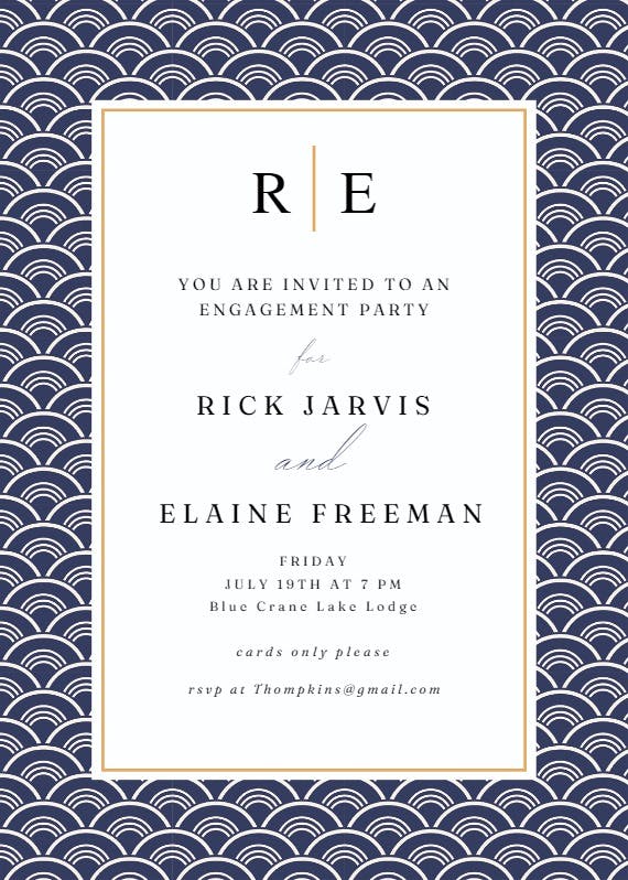 Fancy shells - engagement party invitation