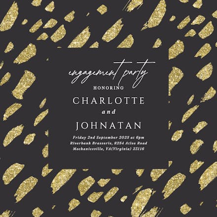 Faux gold - engagement party invitation