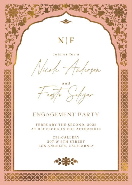 Floral gate - engagement party invitation