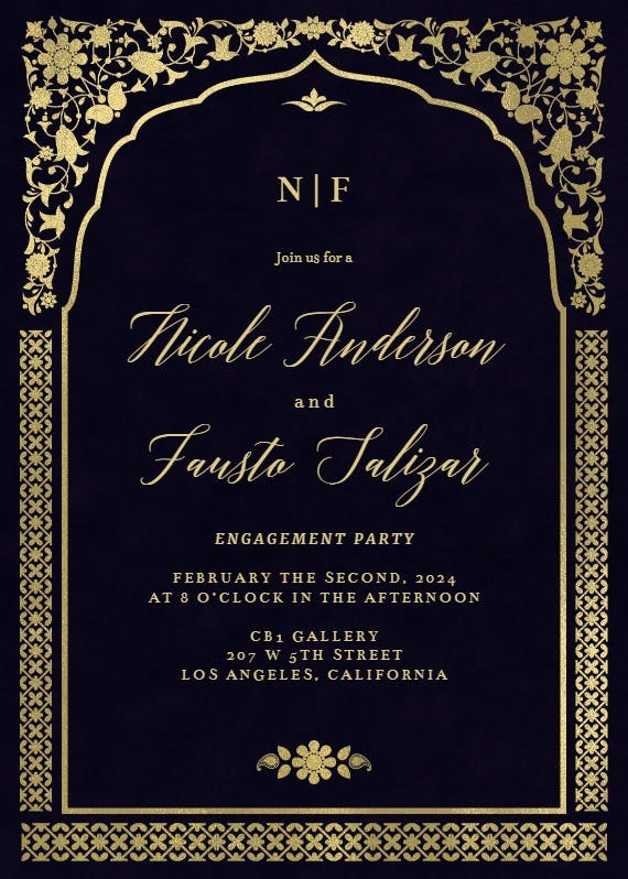 Floral gate - engagement party invitation