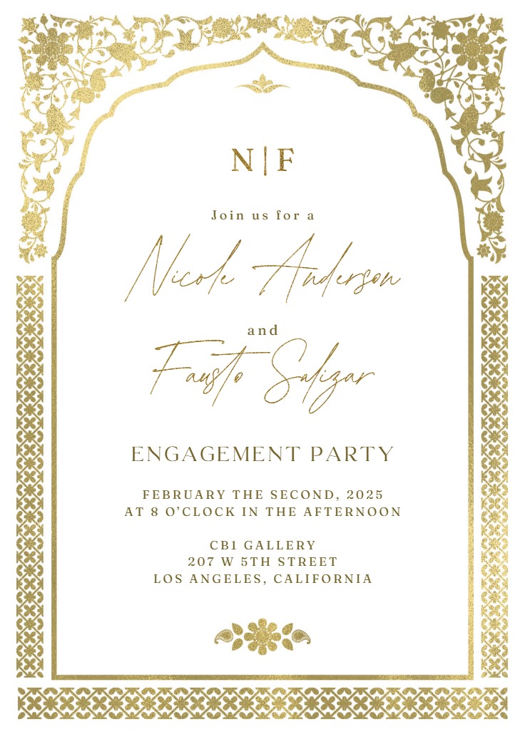 Floral gate - Engagement Party Invitation Template | Greetings Island