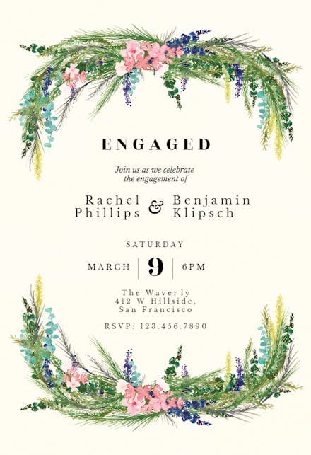 Engagement Party Invitation Templates Free Greetings Island