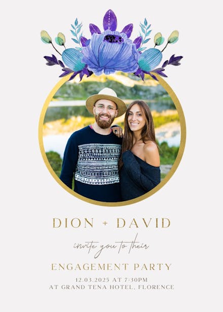 Floral ring - engagement party invitation