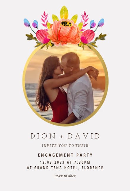 Floral Ring - Engagement Party Invitation