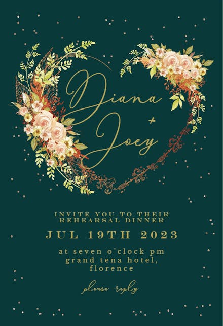 Flower Heart - Engagement Party Invitation