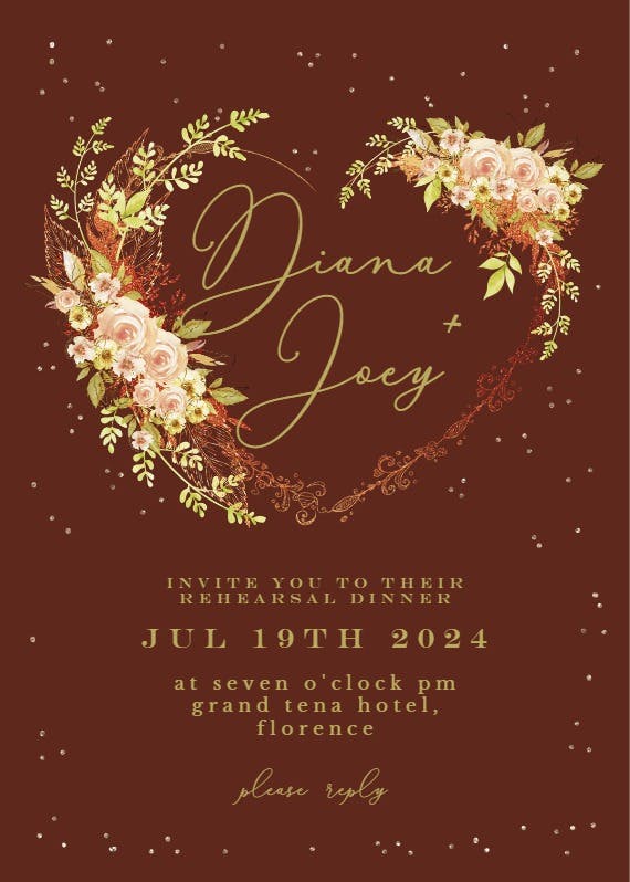 Flower heart - engagement party invitation