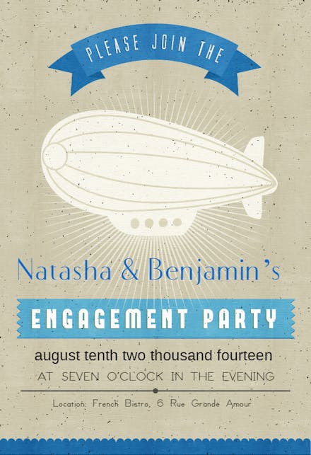 Fly with Us - Engagement Party Invitation