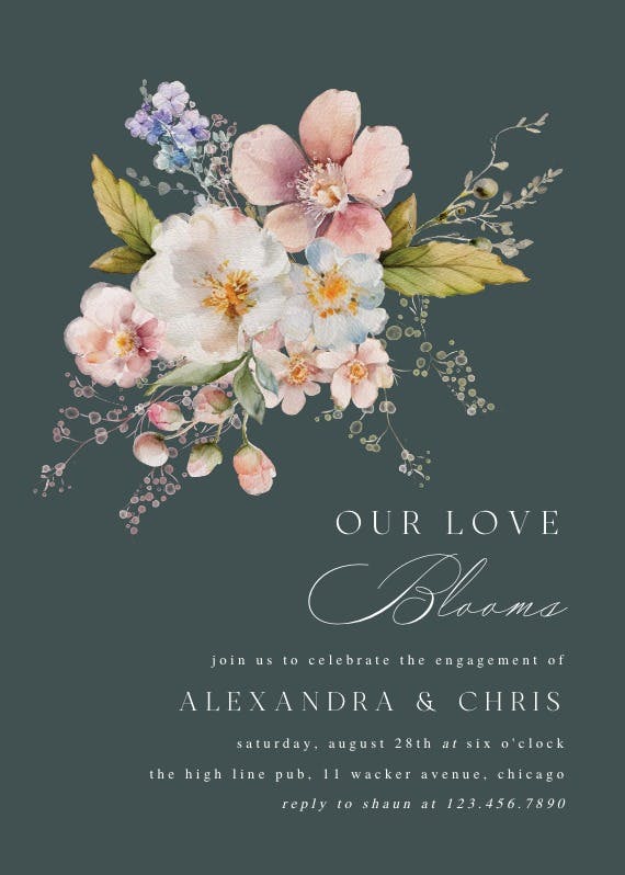 Forever love - engagement party invitation