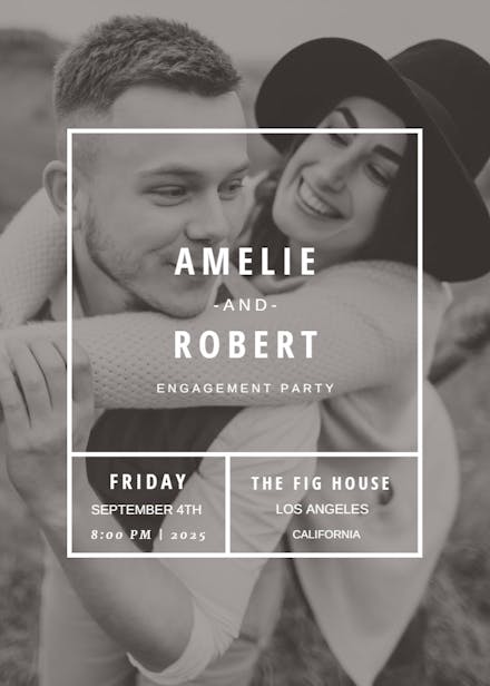 Framed - engagement party invitation