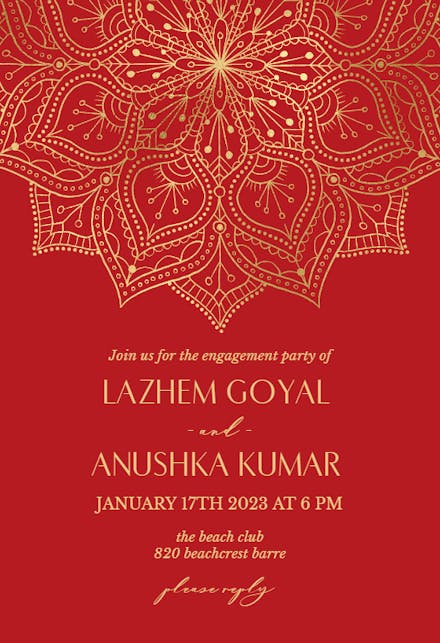 Gold Mandala - Invitation Template