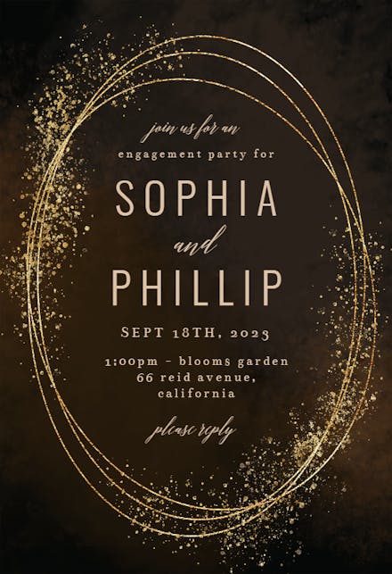 Gold Texture - Engagement Party Invitation