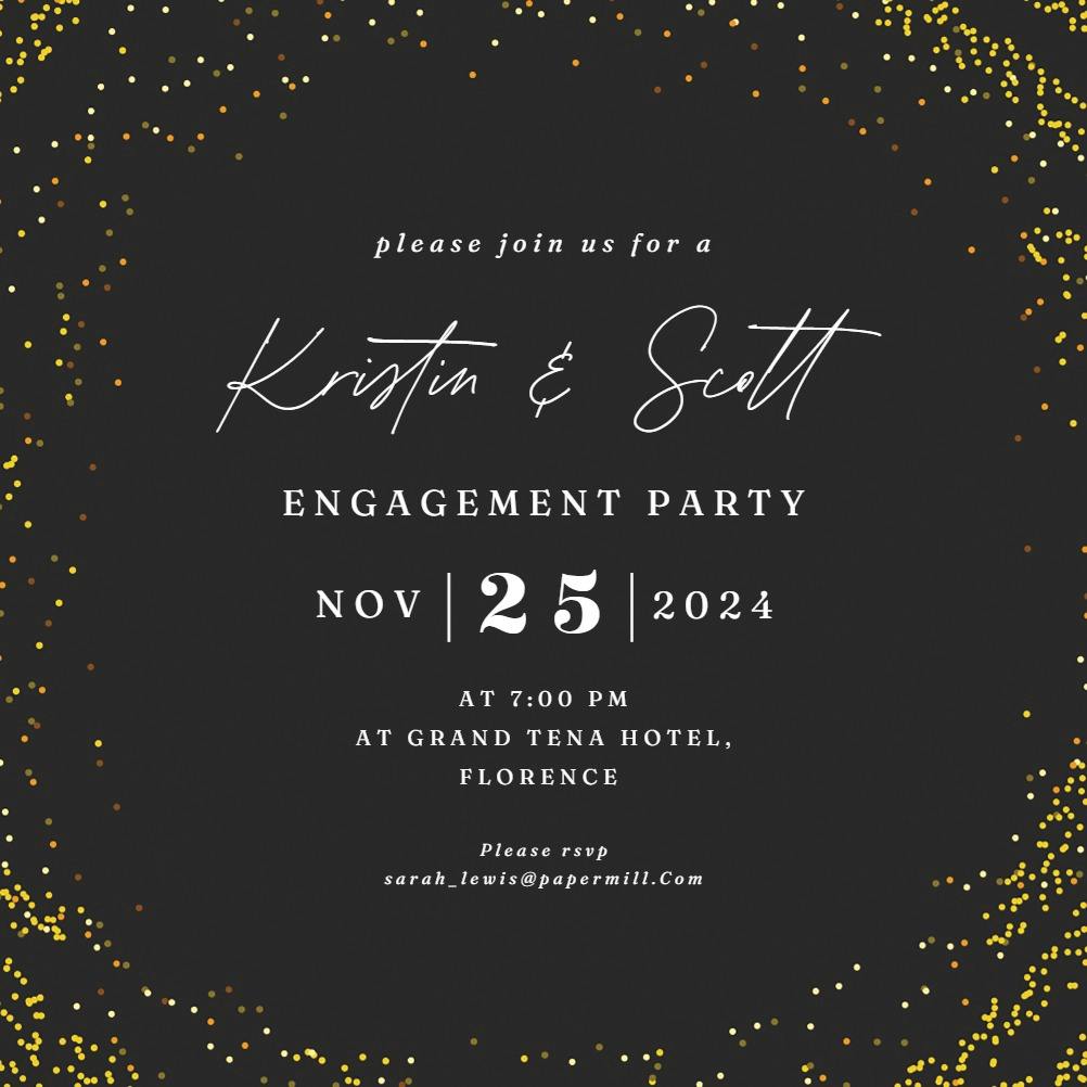 Golden event - engagement party invitation