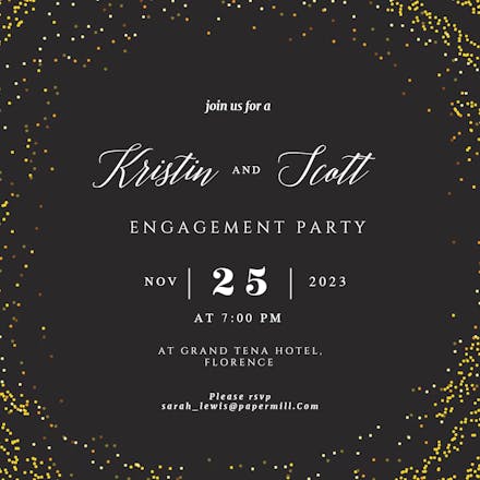 Golden Event - Engagement Party Invitation