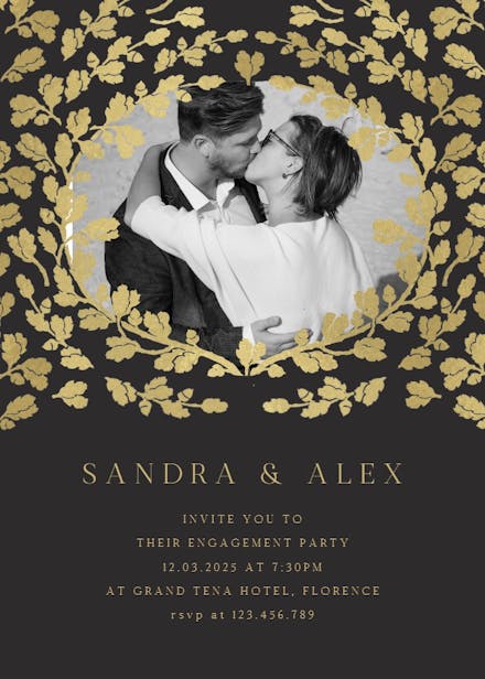 Golden spring - engagement party invitation