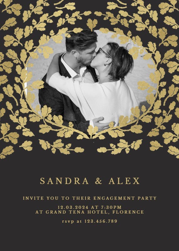 Golden spring - engagement party invitation