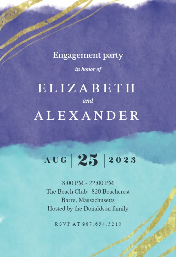 Happy Color Strokes - Engagement Party Invitation Template (Free ...
