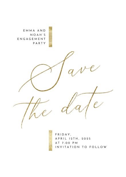 Hints of gold - engagement party invitation