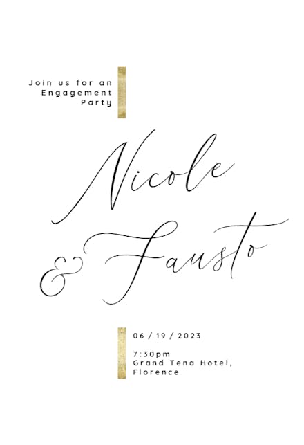 Hints of gold - Engagement Party Invitation
