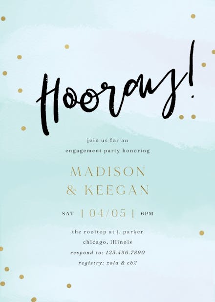 Hooray - engagement party invitation